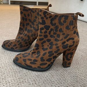 Zara Animal Print Heeled Bootie